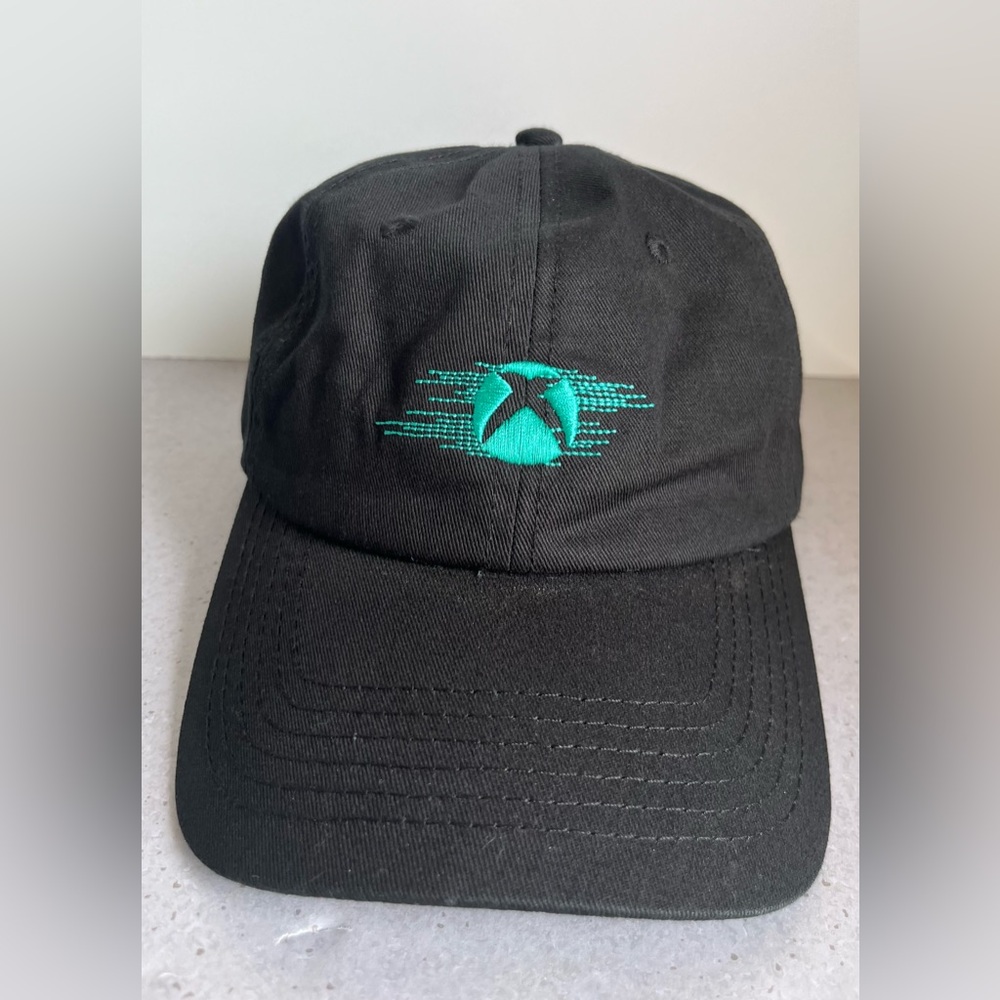 XBox Black Adjustable Hat Cap Graphic Green Logo Microsoft Video Game Merch